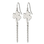 Stainless Steel Polished Leaf Drop Dangle Earrings for Women