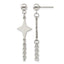 Stainless Steel Polished Star Drop Dangle Earrings