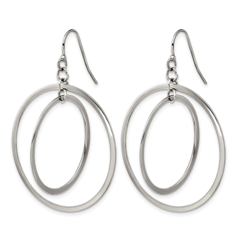 Stainless Steel Polished Drop Dangle Earrings for Women