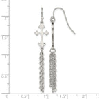 Stainless Steel Polished Cross Drop Dangle Earrings