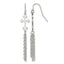 Stainless Steel Polished Cross Drop Dangle Earrings