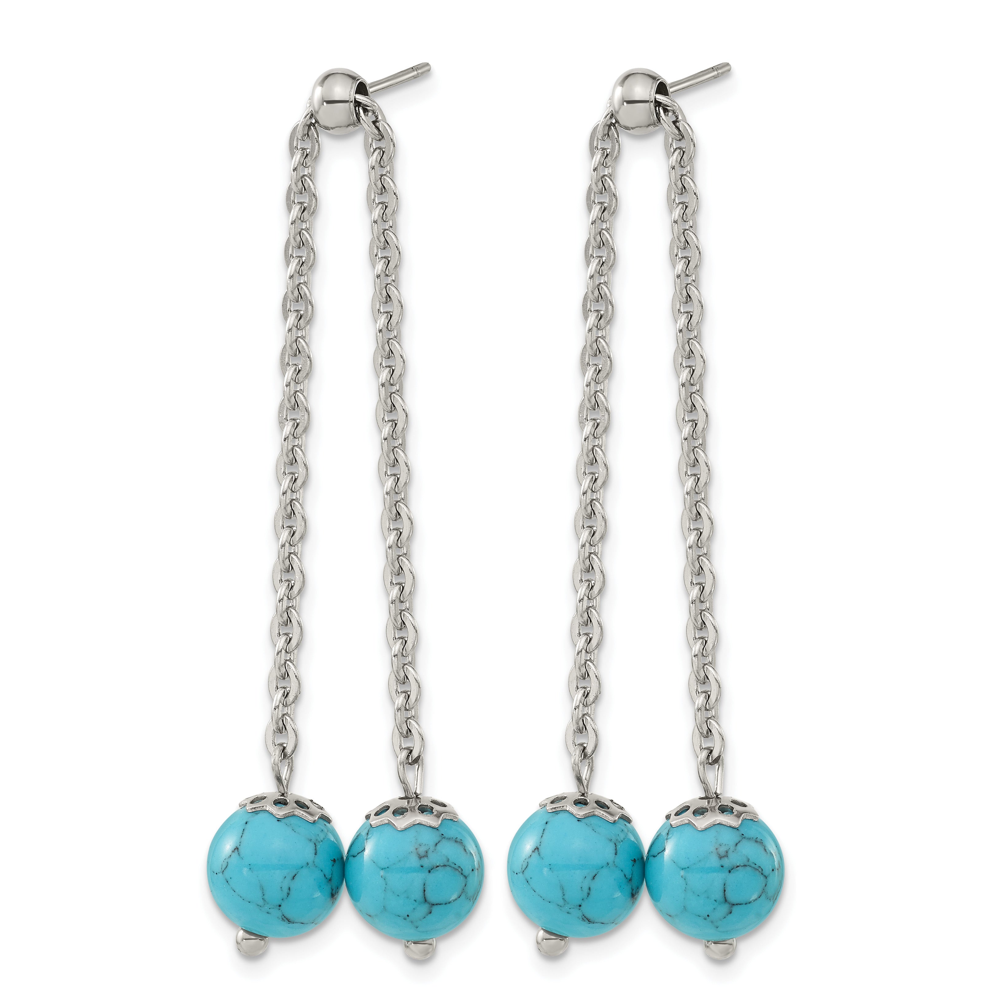 Stainless Steel Polished Drop Dangle Earrings for Women Secondary image