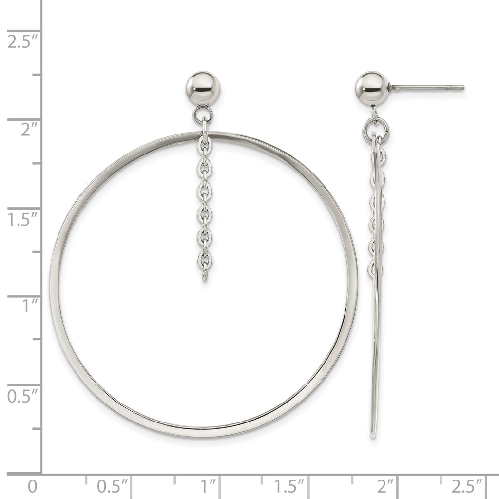 Stainless Steel Polished Drop Dangle Earrings for Women