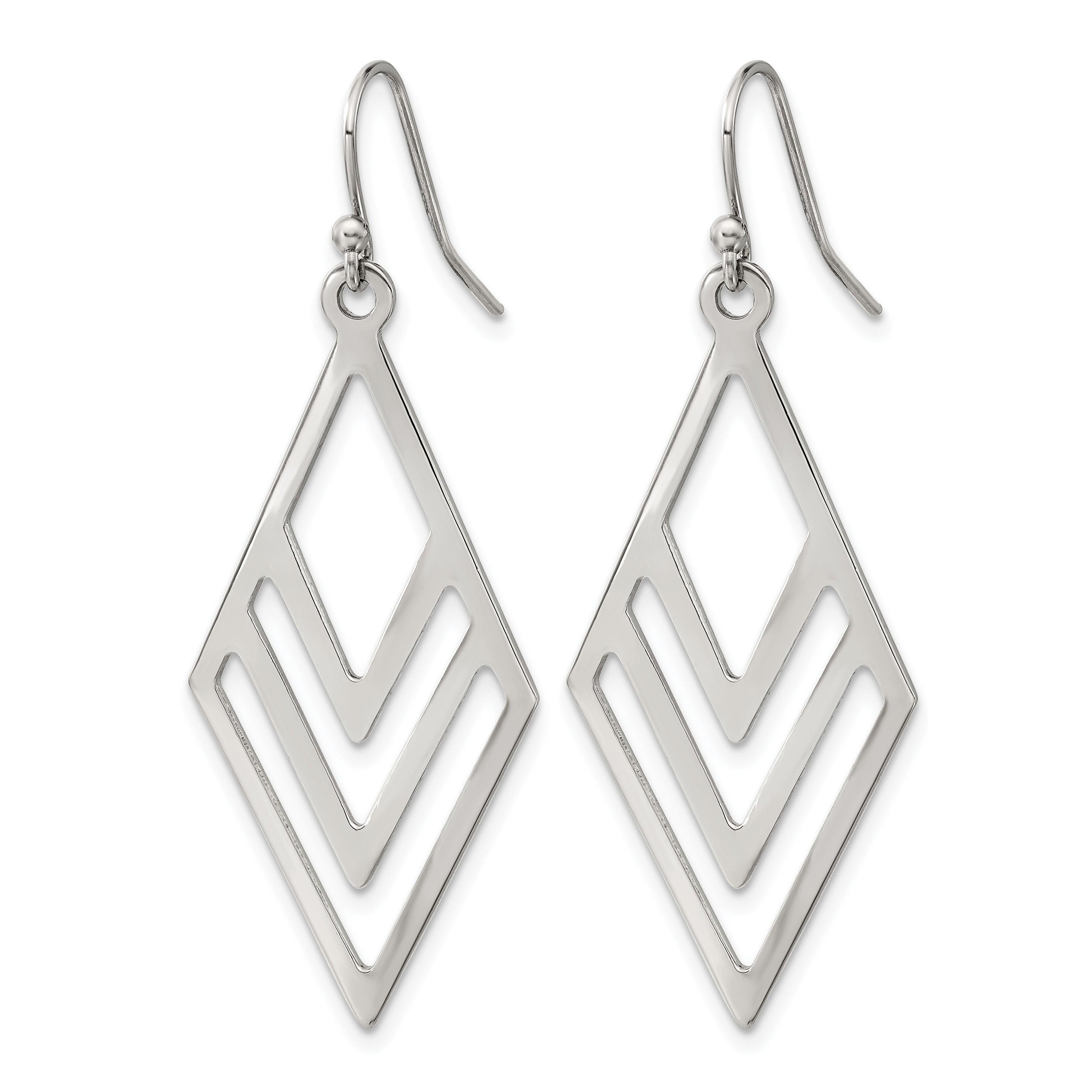 Stainless Steel Polished Drop Dangle Earrings for Women Secondary image