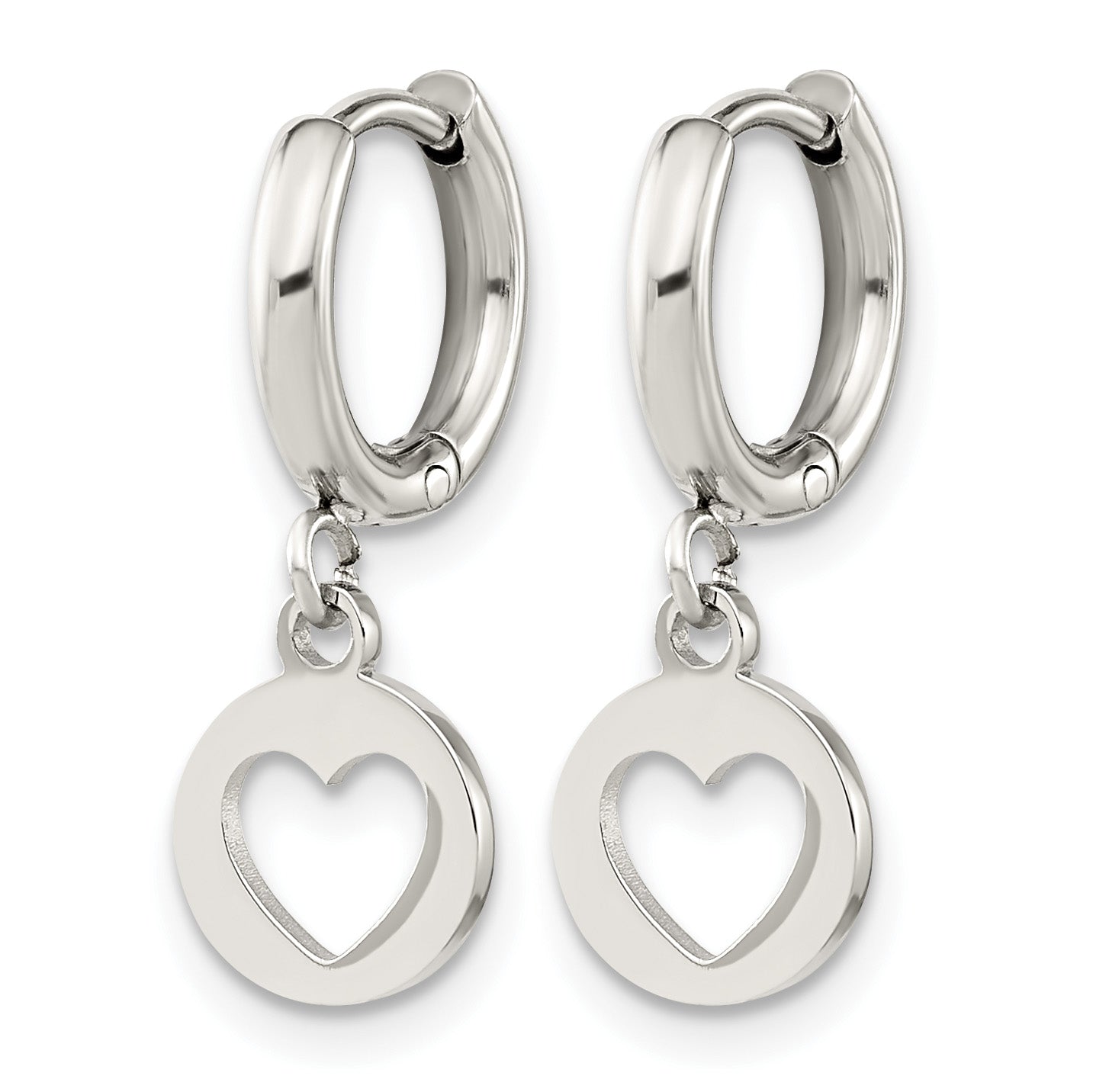 Stainless Steel Polished Heart Huggie Hoop Earrings for Women Secondary image