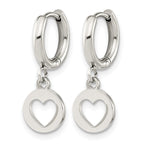 Stainless Steel Polished Heart Huggie Hoop Earrings for Women
