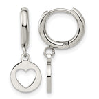 Stainless Steel Polished Heart Huggie Hoop Earrings for Women