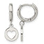 Stainless Steel Polished Heart Huggie Hoop Earrings for Women