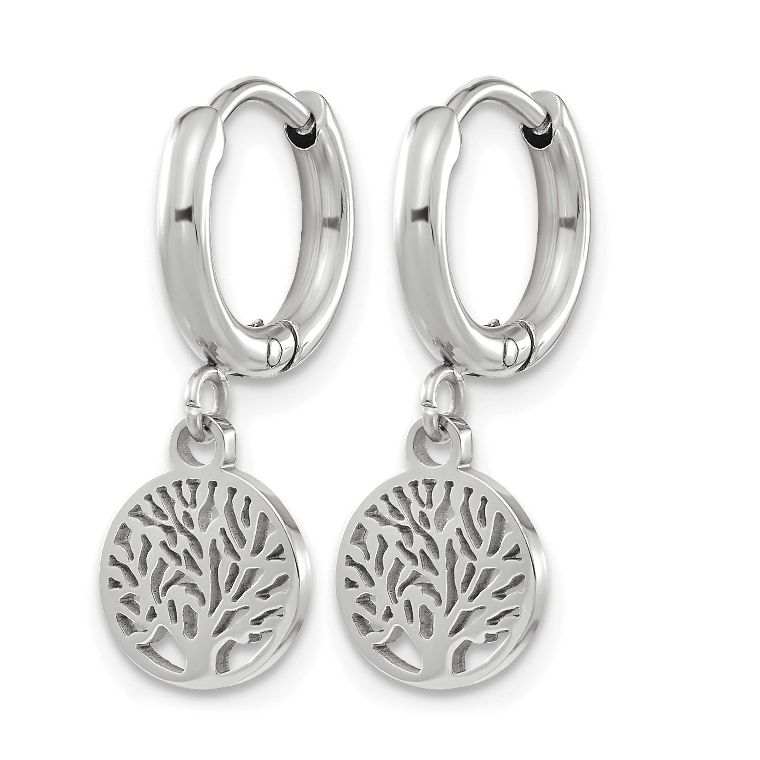 Stainless Steel Polished Huggie Hoop Earrings for Women Secondary image