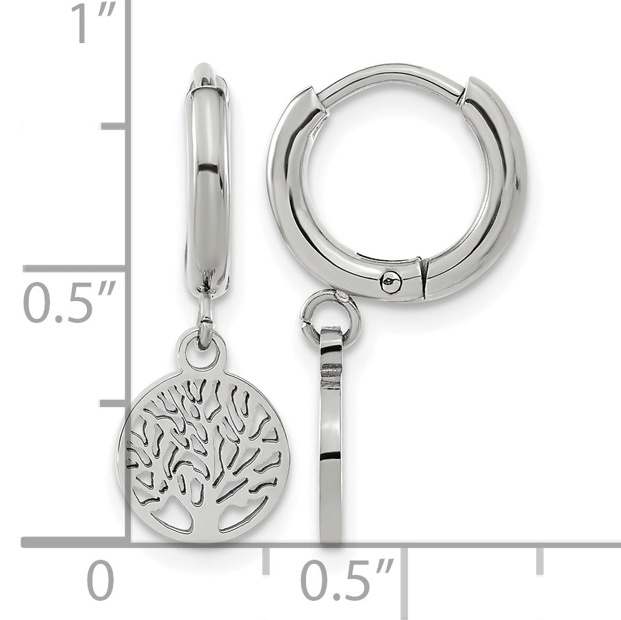Stainless Steel Polished Huggie Hoop Earrings for Women