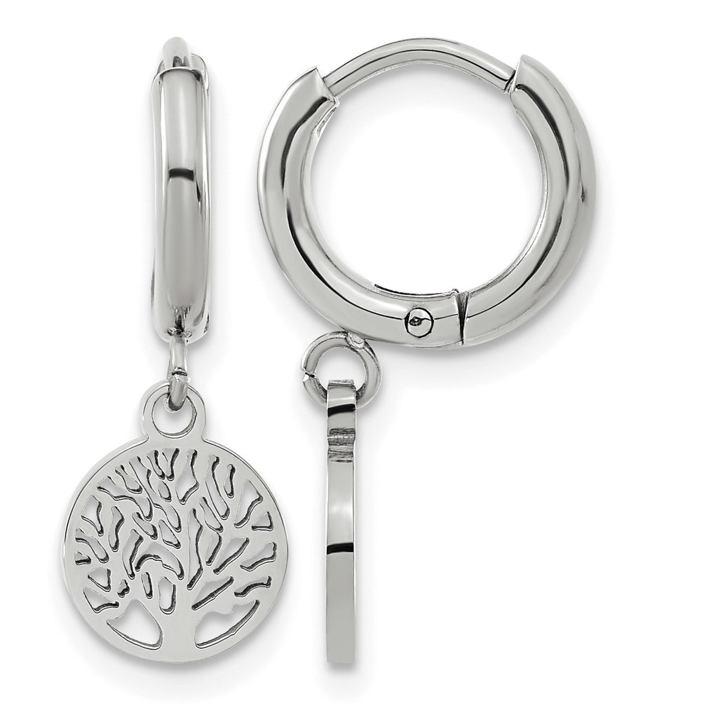 Stainless Steel Polished Huggie Hoop Earrings for Women