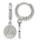 Stainless Steel Polished Huggie Hoop Earrings for Women