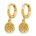 Stainless Steel Gold-Tone Polished Huggie Hoop Earrings for Women
