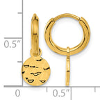 Stainless Steel Gold-Tone Polished Hammered Huggie Hoop Earrings for Women