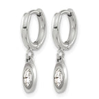 Stainless Steel Polished Crystal Huggie Hoop Earrings for Women