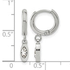 Stainless Steel Polished Crystal Huggie Hoop Earrings for Women