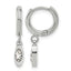 Stainless Steel Polished Crystal Huggie Hoop Earrings for Women