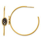 Stainless Steel Gold-Tone Enamel Polished Star C-Hoop Earrings for Women