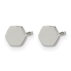Stainless Steel Polished Button Earrings