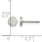 Stainless Steel Polished Button Earrings