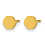 Stainless Steel Gold-Tone Polished Button Earrings for Women