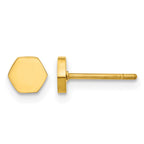 Stainless Steel Gold-Tone Polished Button Earrings for Women