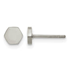 Stainless Steel Polished Button Earrings