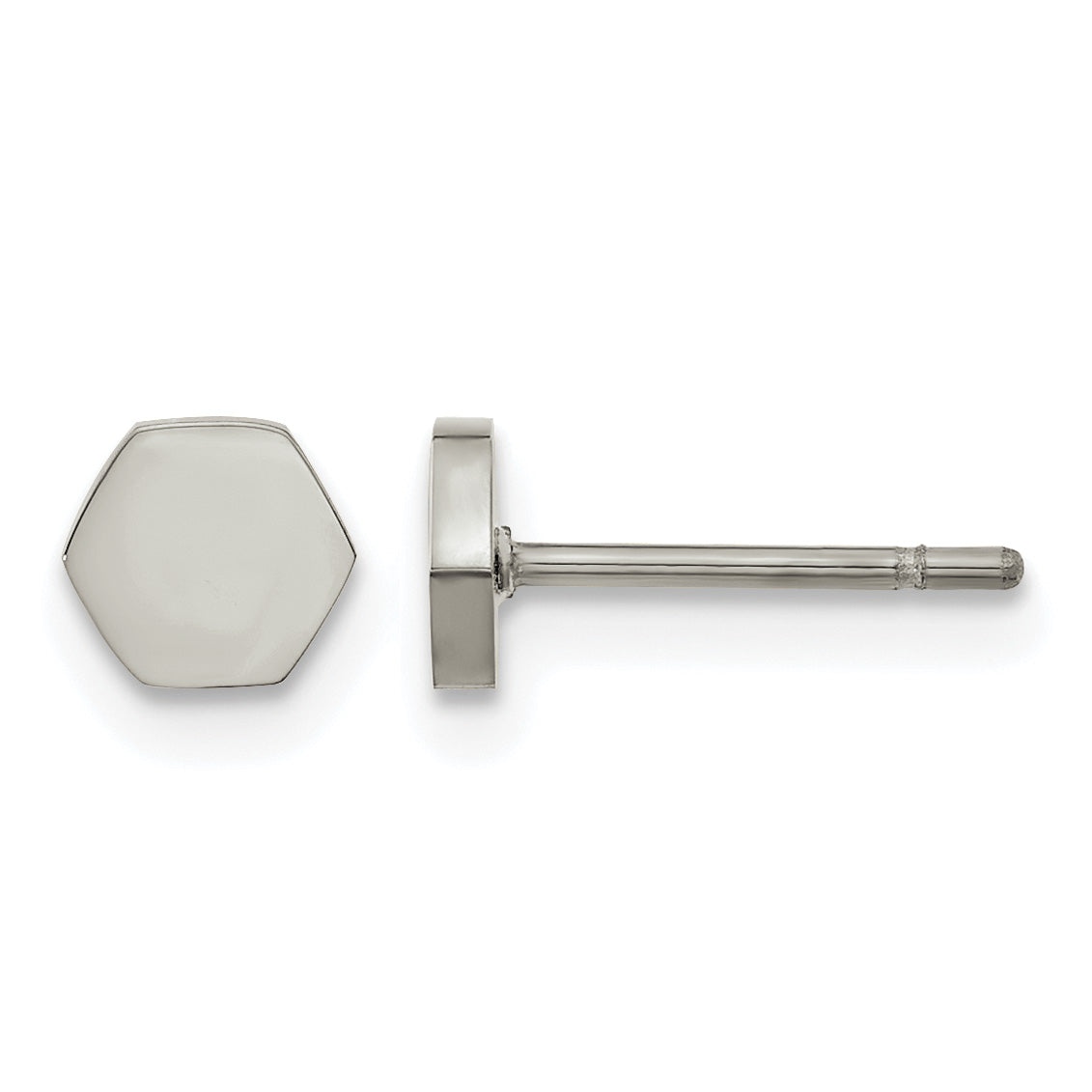 Stainless Steel Polished Button Earrings