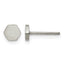 Stainless Steel Polished Button Earrings