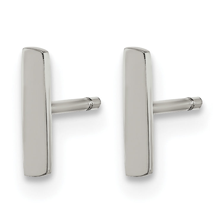 Stainless Steel Polished Button Earrings