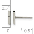 Stainless Steel Polished Button Earrings