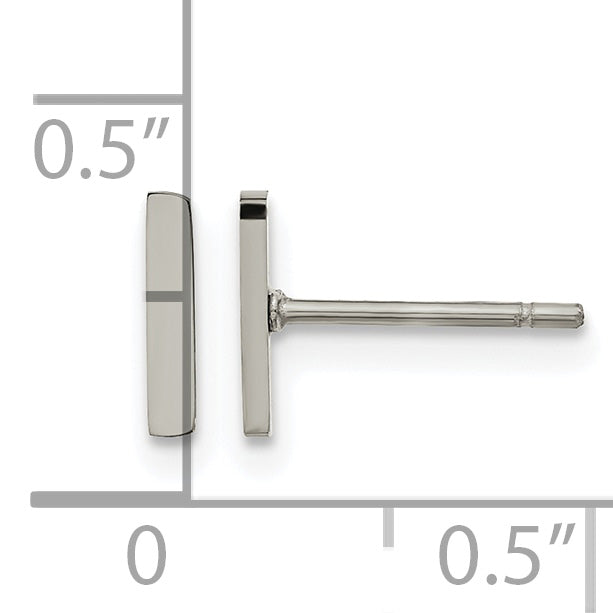 Stainless Steel Polished Button Earrings