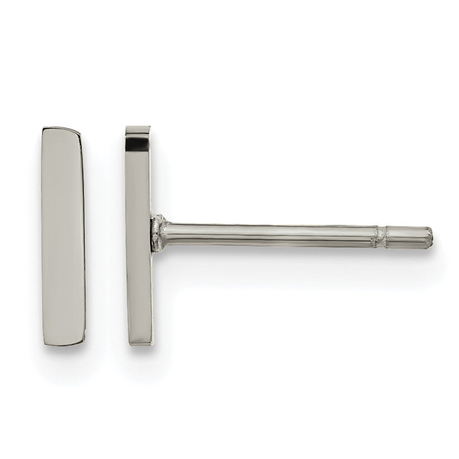 Stainless Steel Polished Button Earrings Main image