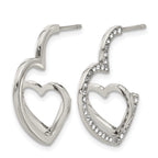 Stainless Steel Polished Heart Crystal C-Hoop Earrings for Women