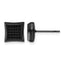 Stainless Steel Polished Black Cubic Zirconia Button Earrings for Men