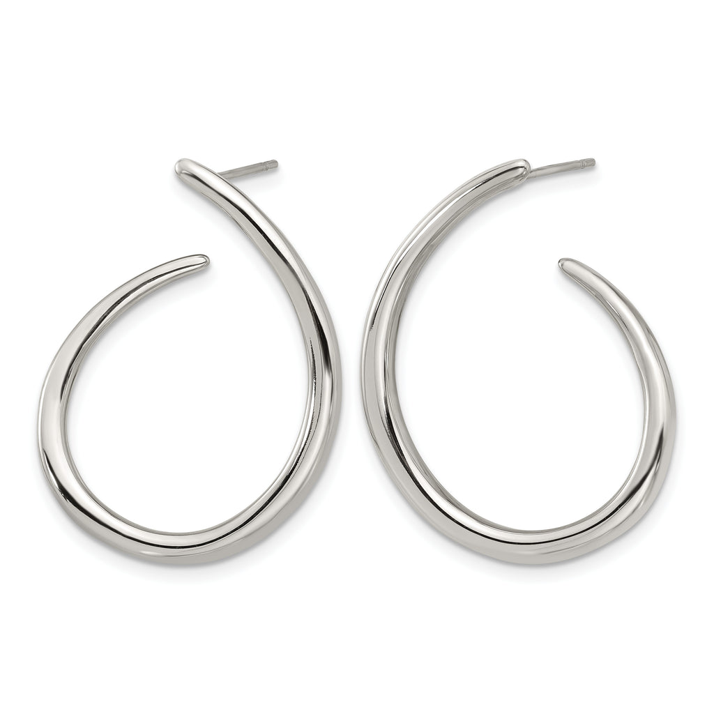 Stainless Steel Polished Hoop Earrings for Women