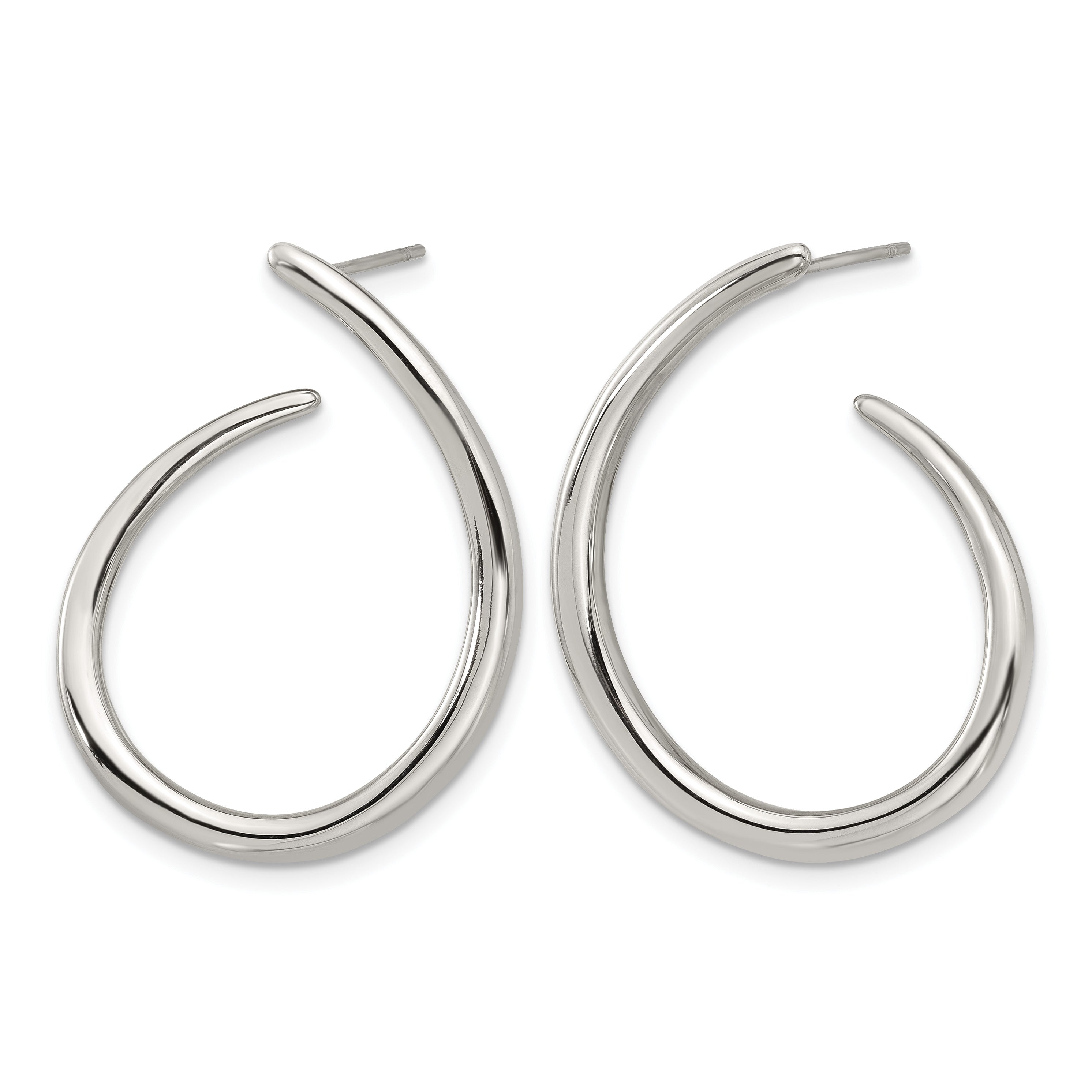 Stainless Steel Polished Hoop Earrings for Women