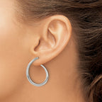 Stainless Steel Polished Hoop Earrings for Women