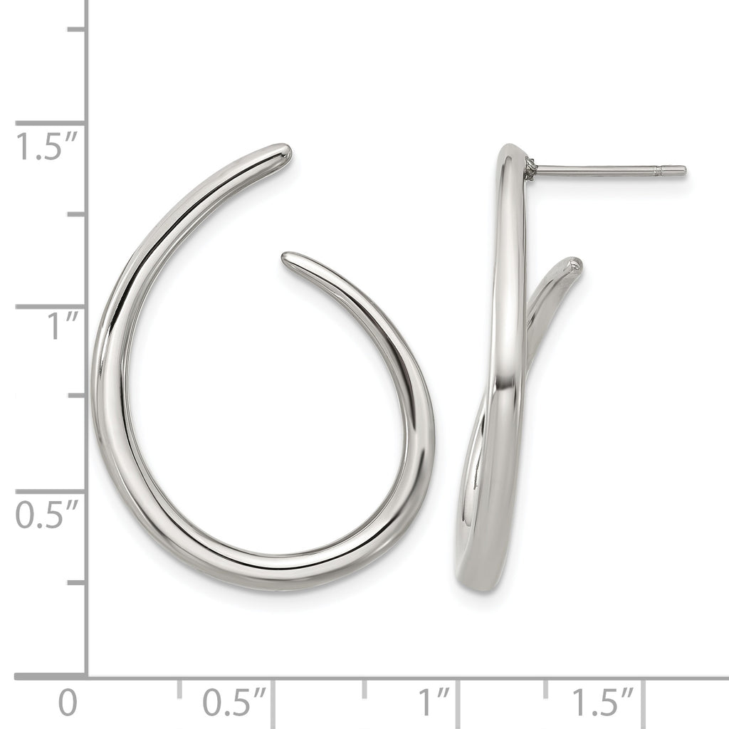 Stainless Steel Polished Hoop Earrings for Women