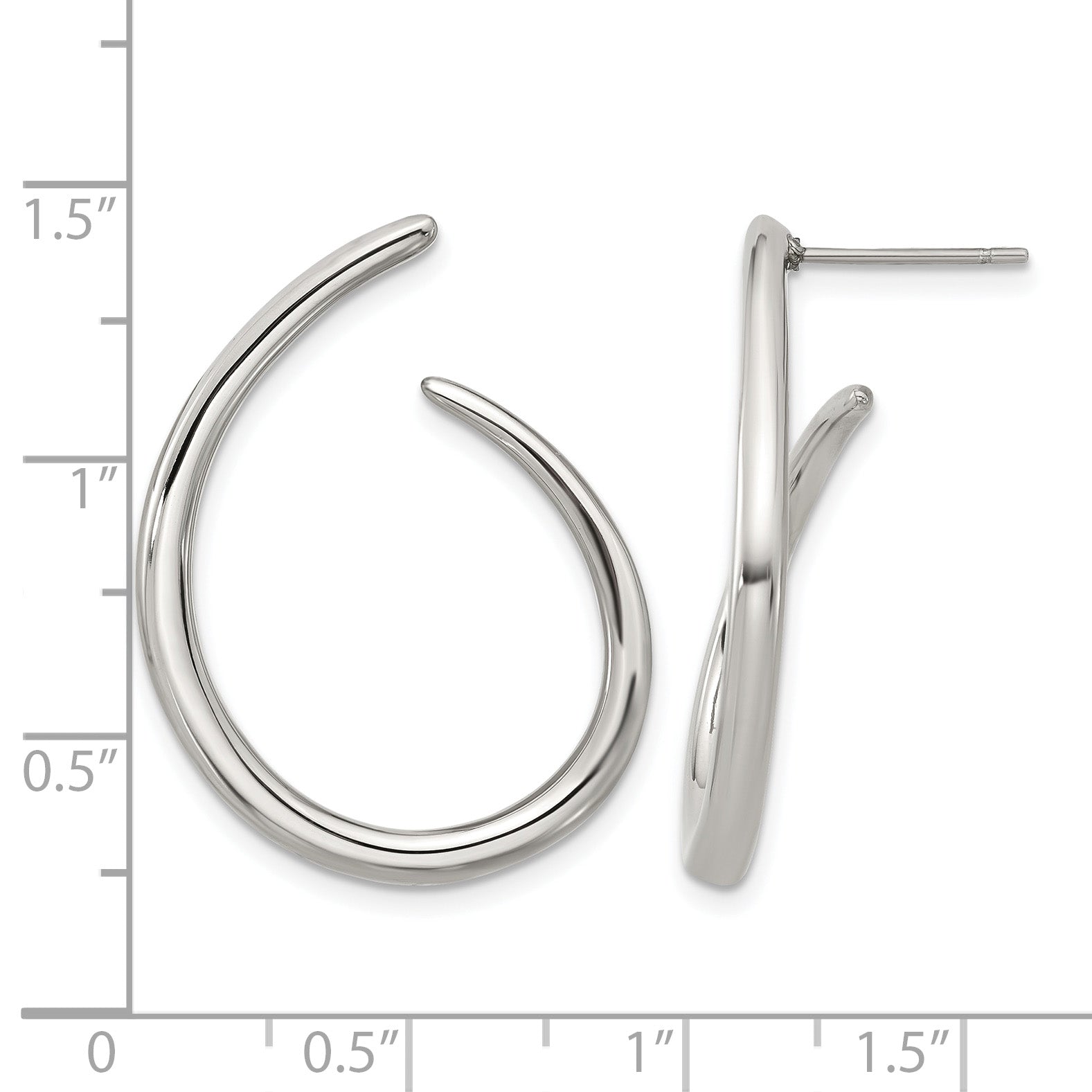 Stainless Steel Polished Hoop Earrings for Women