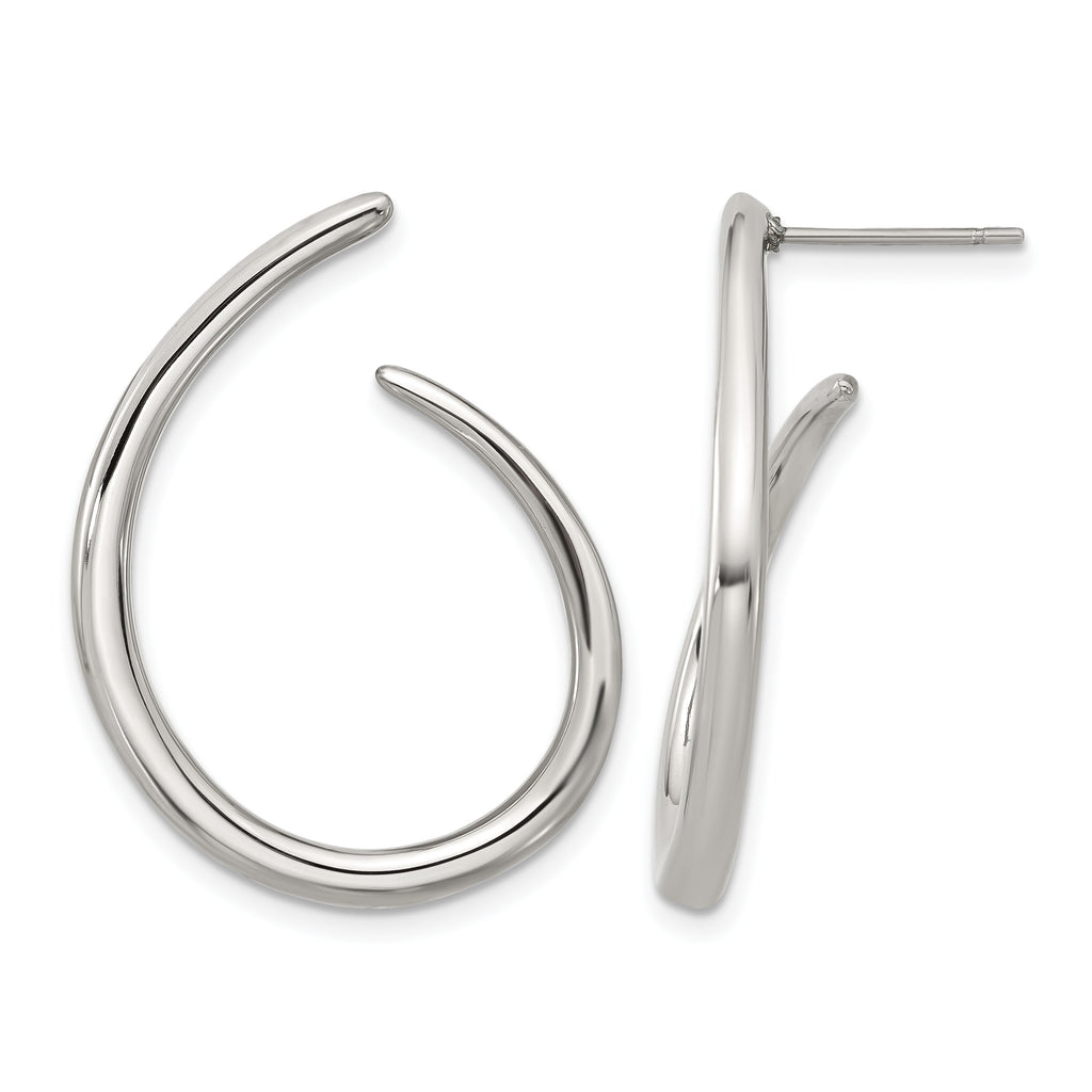 Stainless Steel Polished Hoop Earrings for Women