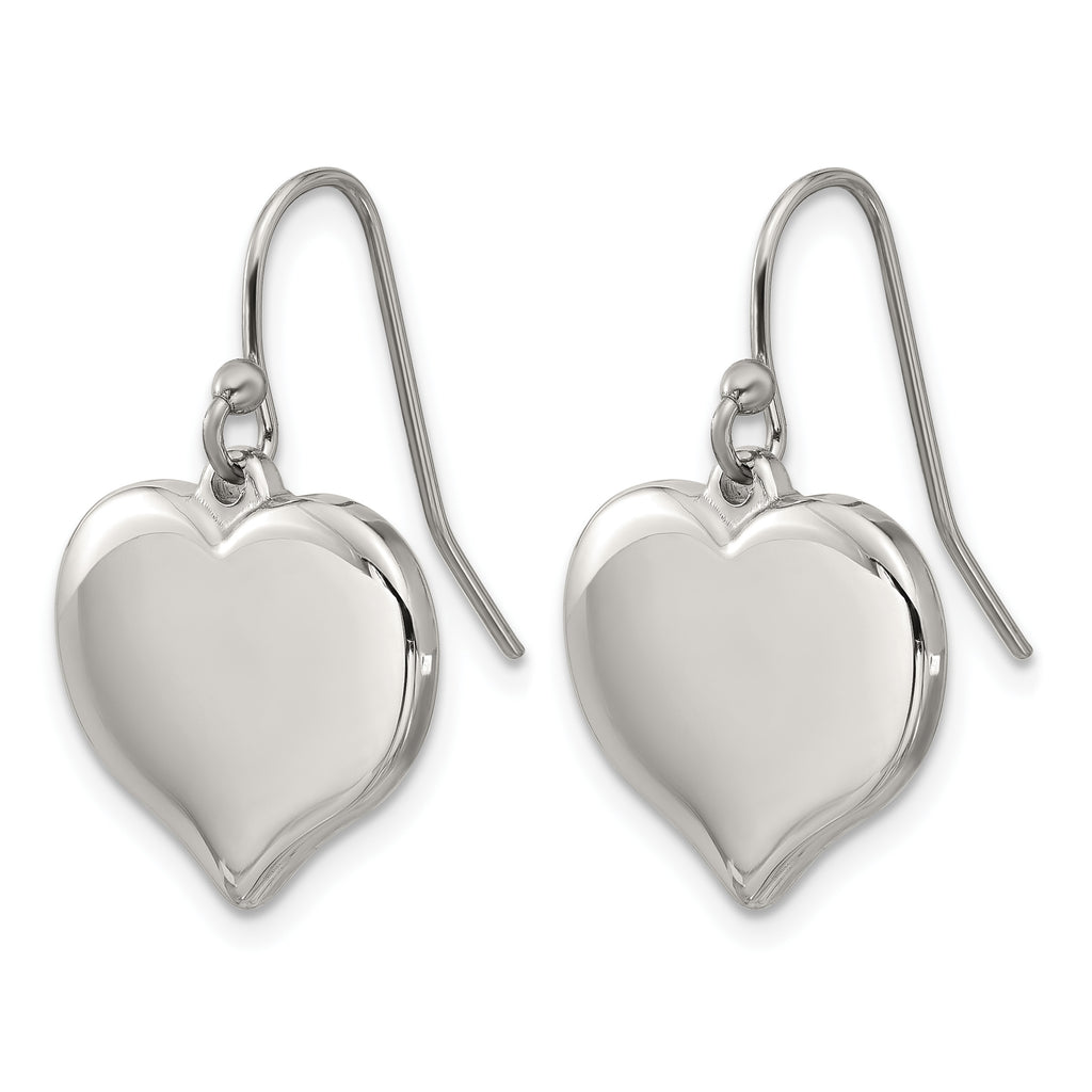 Stainless Steel Polished Heart Drop Dangle Earrings for Women