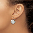 Stainless Steel Polished Heart Drop Dangle Earrings for Women