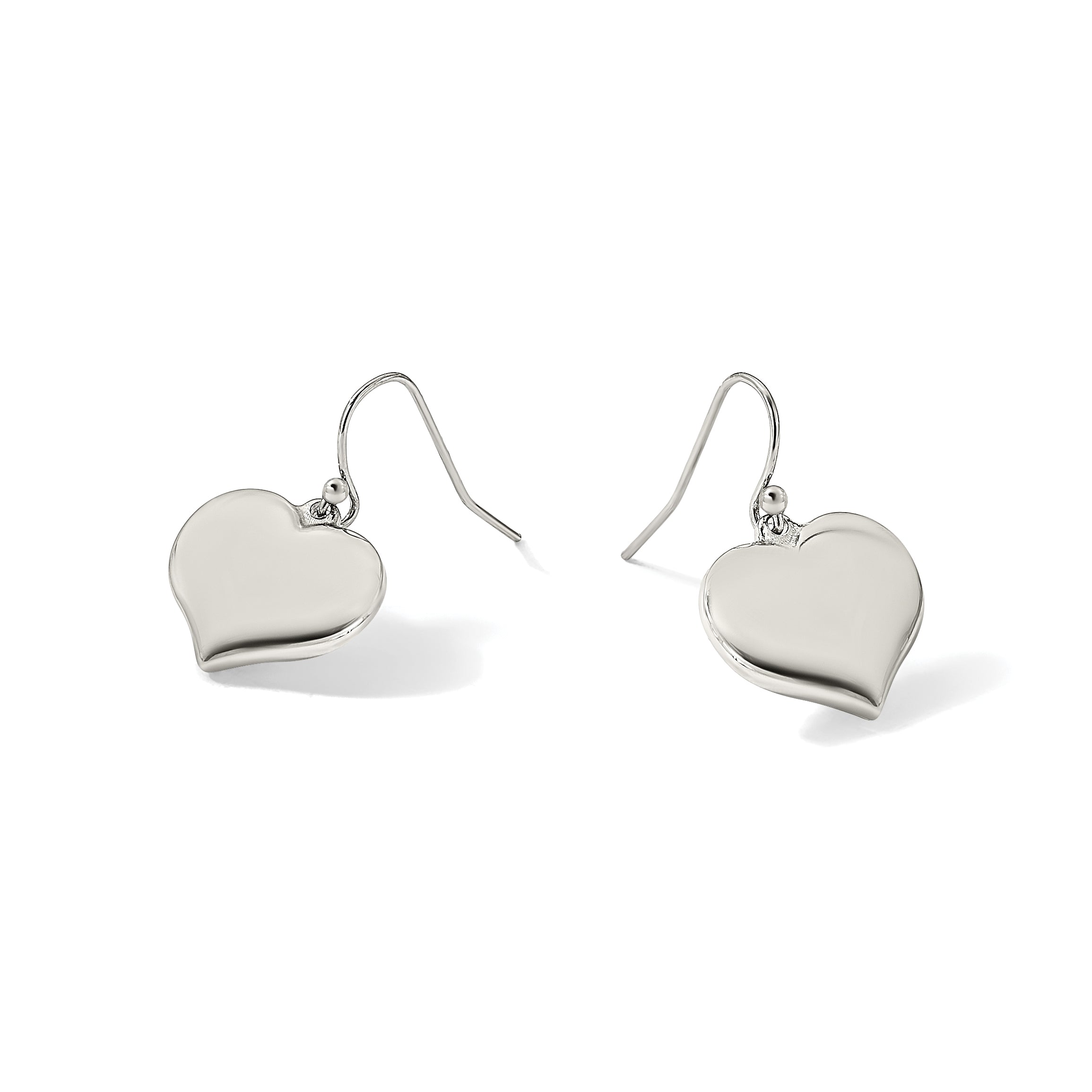 Stainless Steel Polished Heart Drop Dangle Earrings for Women