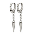 Stainless Steel Polished Hinged Drop Dangle Earrings