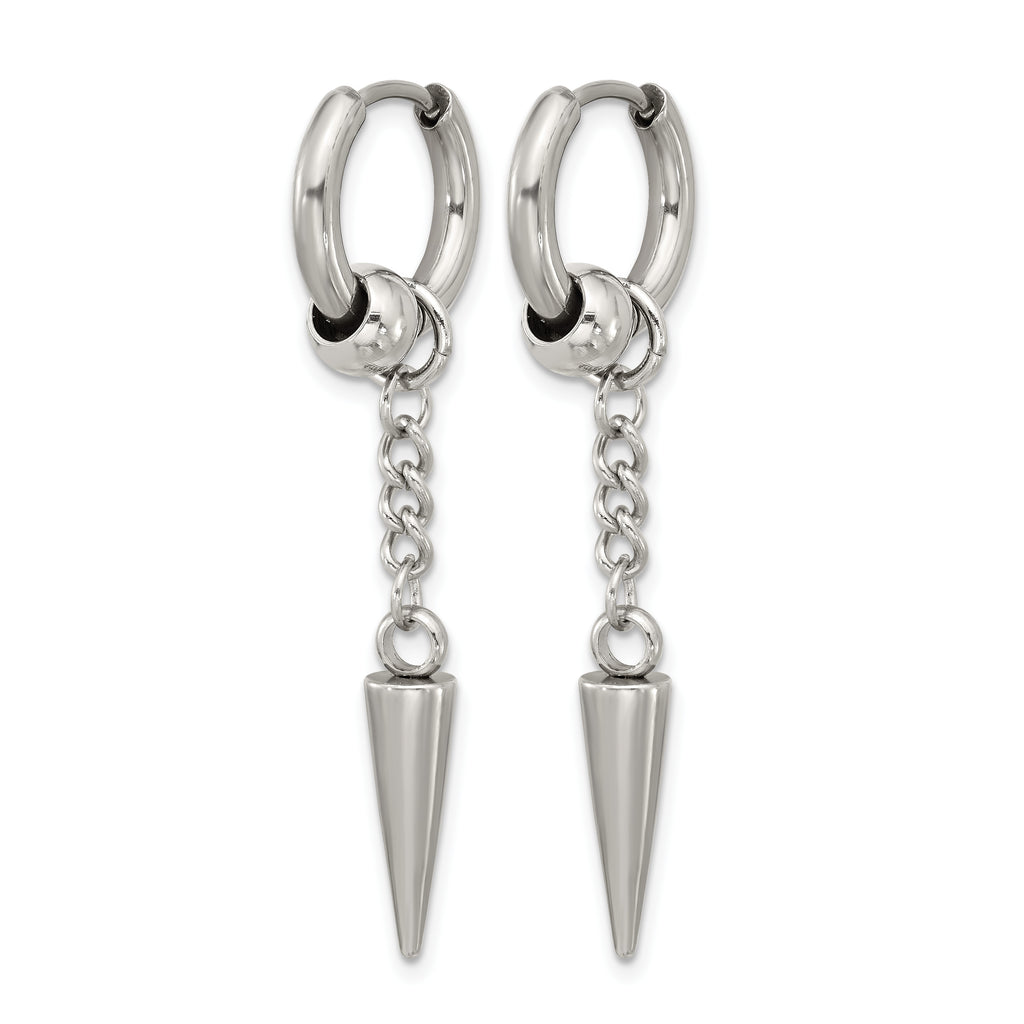 Polished Stainless Steel Drop Earrings 15mm