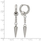 Polished Stainless Steel Drop Earrings 15mm