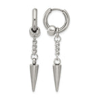 Stainless Steel Polished Hinged Drop Dangle Earrings