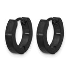 Brushed and Polished Gunmetal Stainless Steel Hoop Earrings 2.8mm
