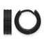 Stainless Steel Polished, Antiqued & Brushed Hinged Hoop Earrings